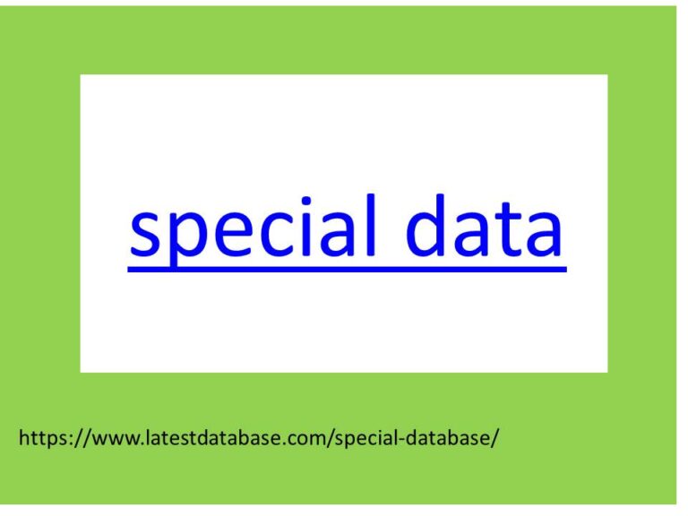 spccial data