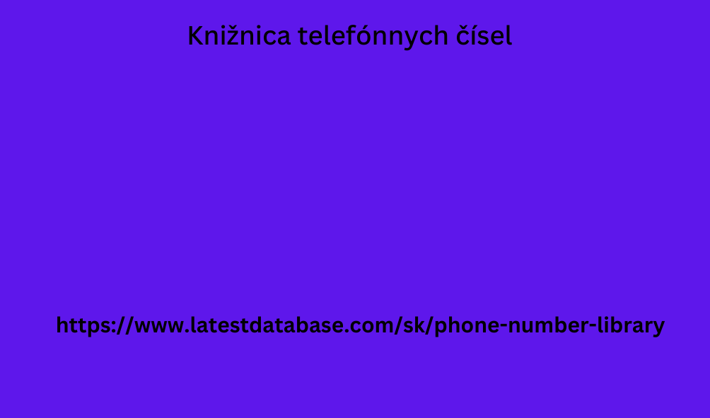 Knižnica telefónnych čísel