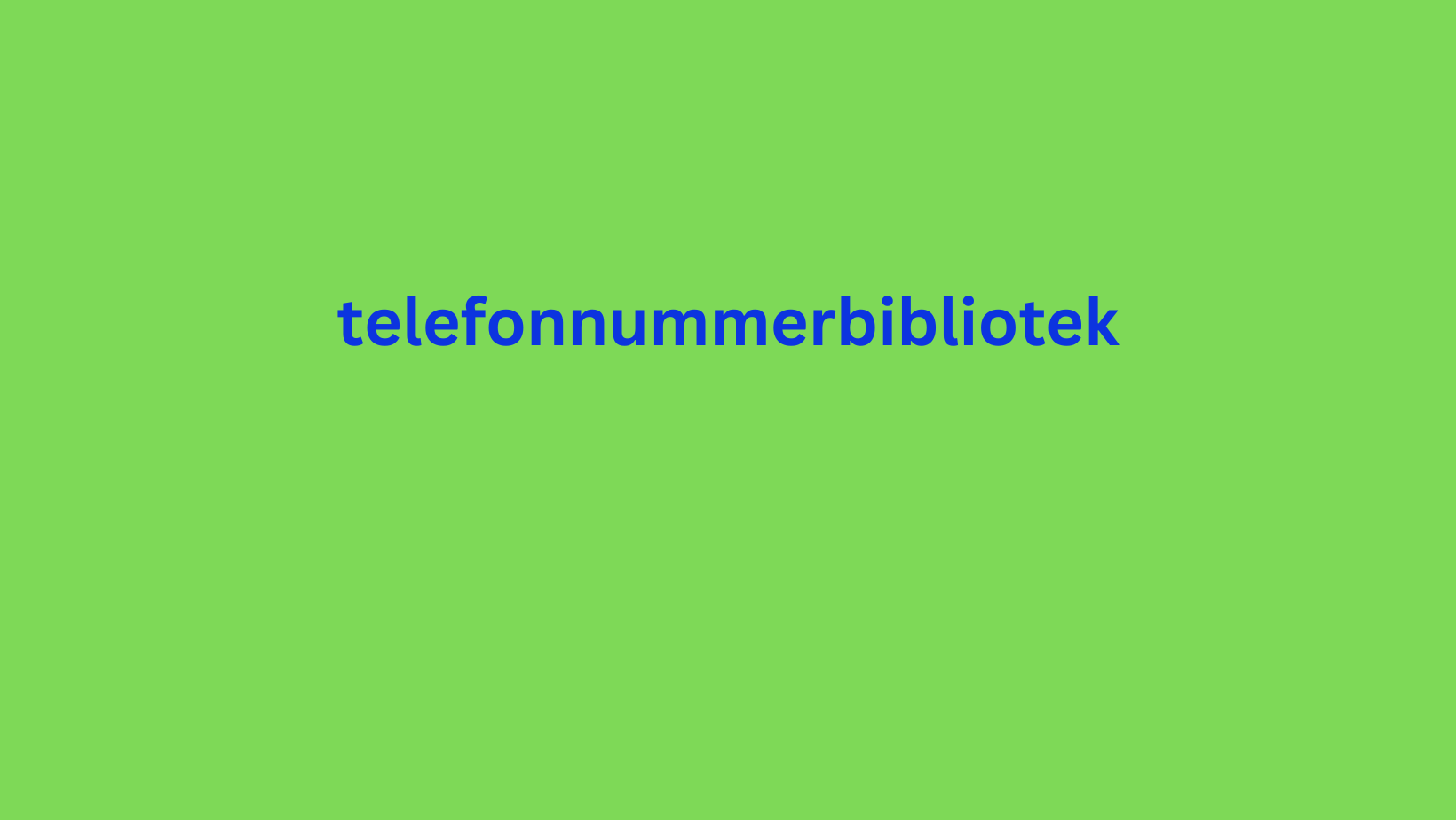 telefonnummerbibliotek